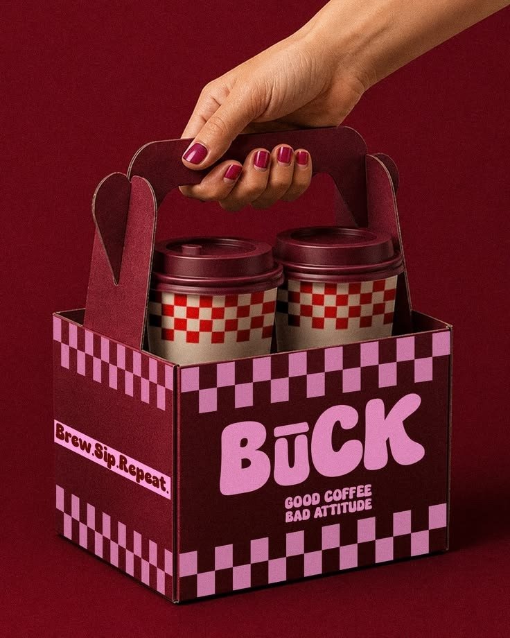 Branded coffee carrier packaging design